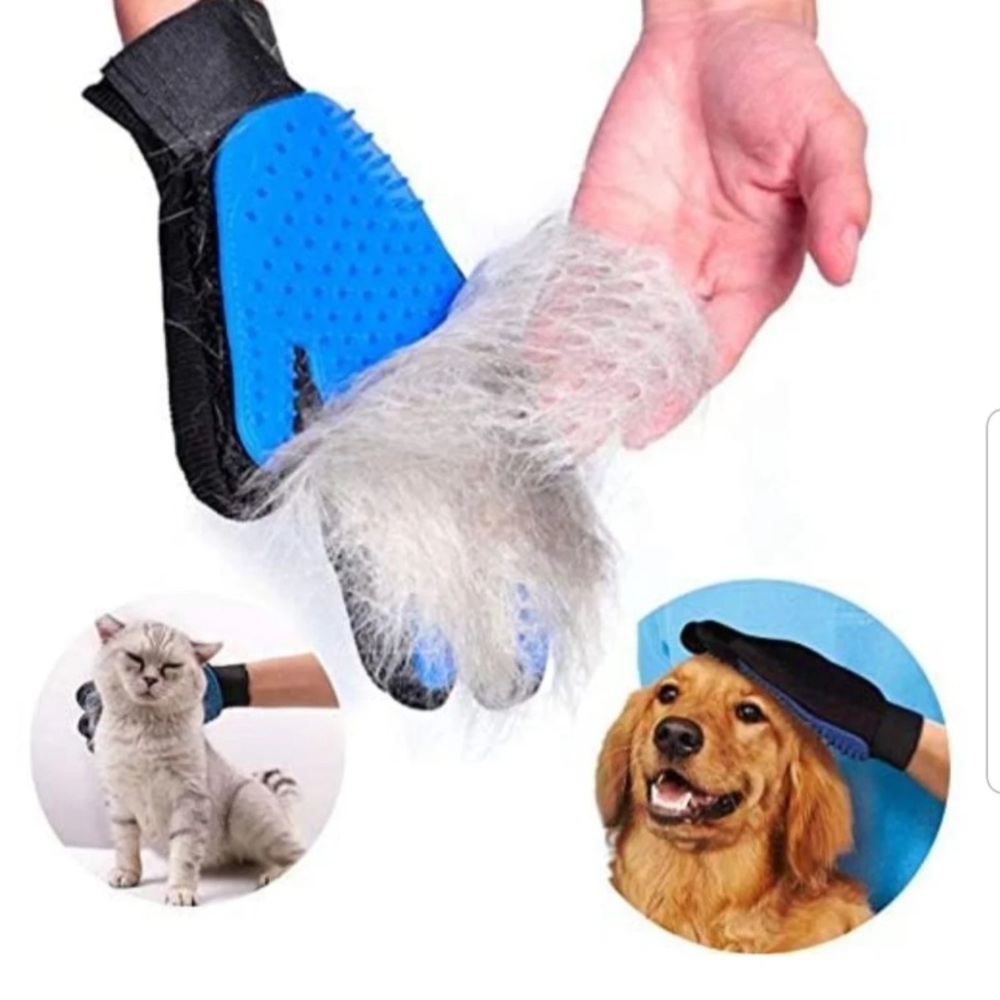 Pet shedding glove hair grooming dog brush bath